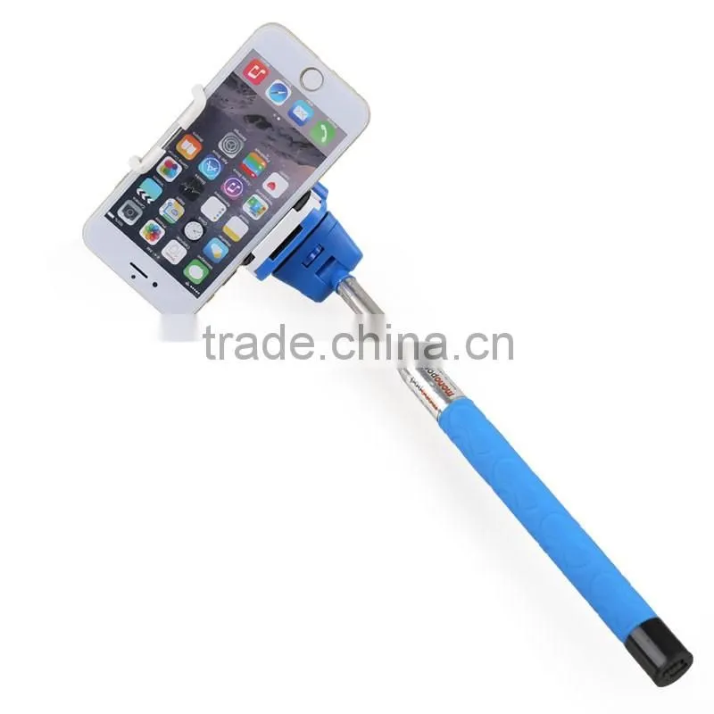 Extendable steel material wireless bluetooth selfie stick for moblie for cell phone