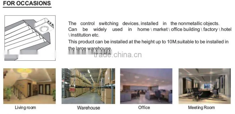 SK808 Manufacturer 85-265V /AC pir motion sensor with remote control