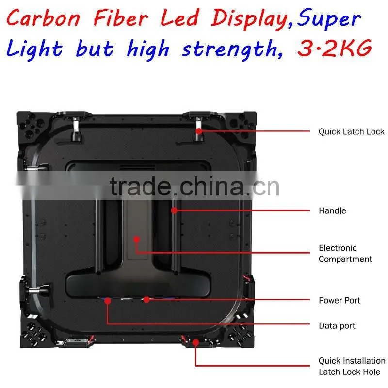 carbon fiber rental display, 500mm*500mm, ultra slim, high refresh rate