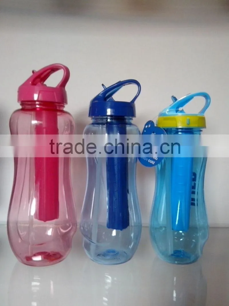 best selling plastic drinking bottle with ice tube