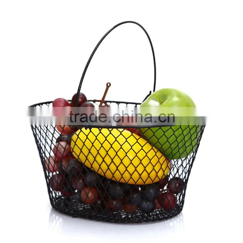 SGS food grade folding iron wire hang fruit basket
