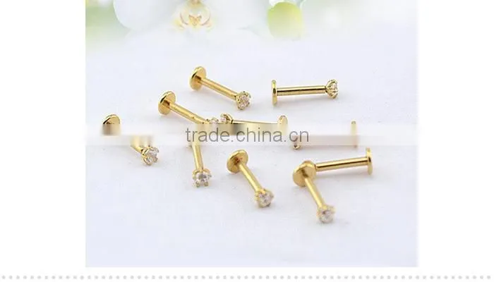 double jeweled cross labret piercing body jewelry