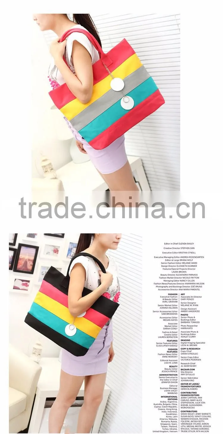 2016 fashion canvas beach bag