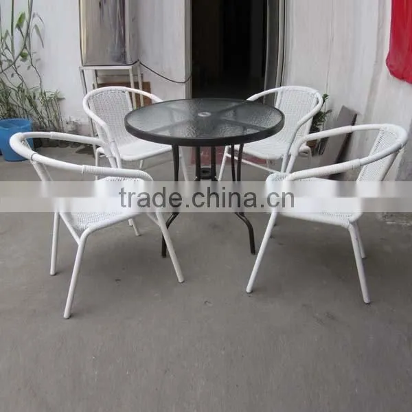 outdoor handmade rattan leisure aluminum coffee table chairs set YC028 YT40B