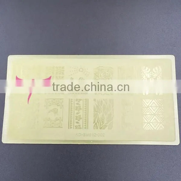 Easam new cheap high quality plastic PVC nail art stamp plate with 6 color available