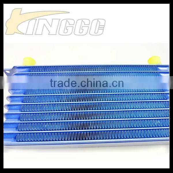 High Performance Blue Universal Car Transmission Oil Cooler, Aluminum 10 Rows Racing Oil Cooler