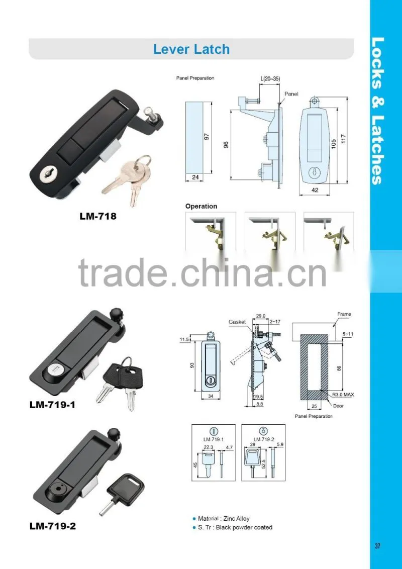 Environment Equipment Marine zinc die cast cylinders cam lock