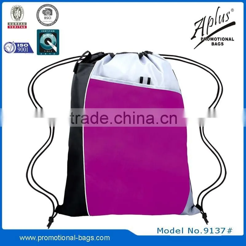 210D polyester drawstring backpack bag gift bag