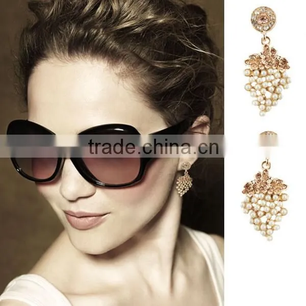 wholesale designer jewelry leaf traditional cheap pearl earrings