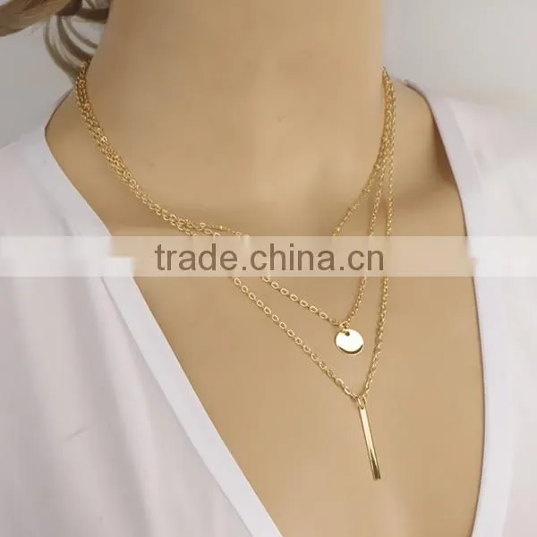 copper bead long plain gold necklace for women designs