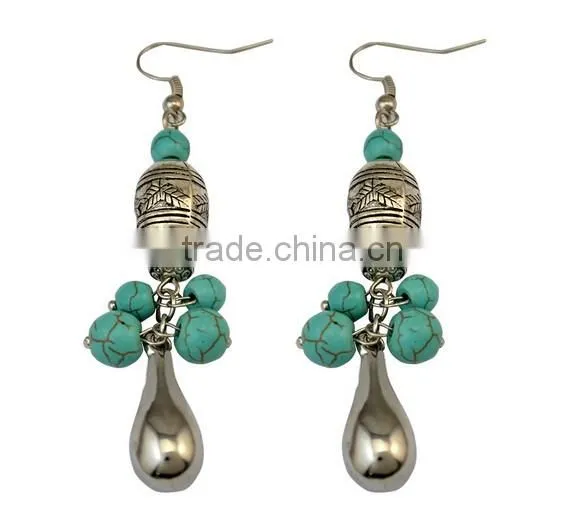 New design Bohemia Jewelry Drop Pendant Vintage Turquoise Earrings For Women