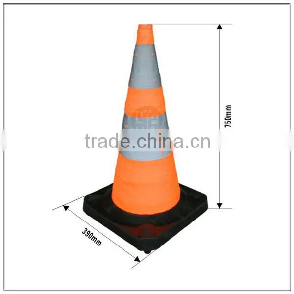 Water-proof Foldable Marker Cone, Cloth with Rubber Base Collapsible Cone