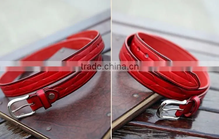 Vintage genuine leather belt for women