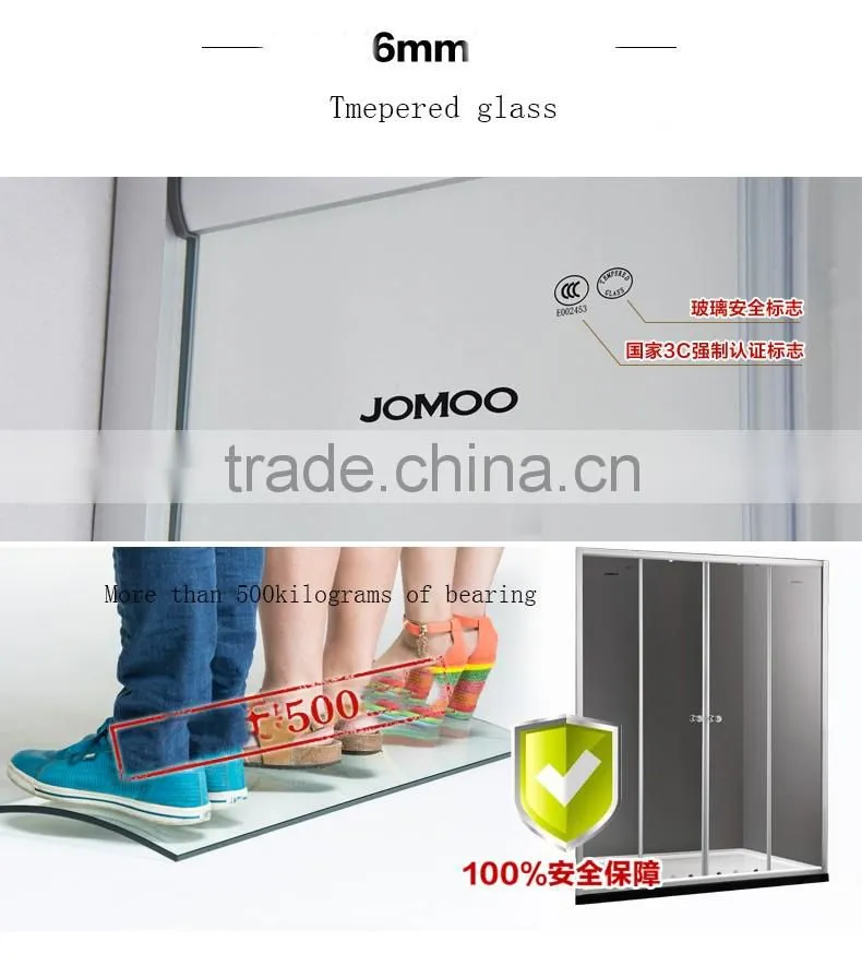 JOMOO four star hotel standard tempered thickened glass shower room