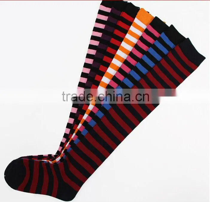 Red 100 Cotton Girls Socks Custom Design Long Women Socks Knee High Socks