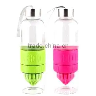 Borosilicate bpa free water bottle with fruit infuser