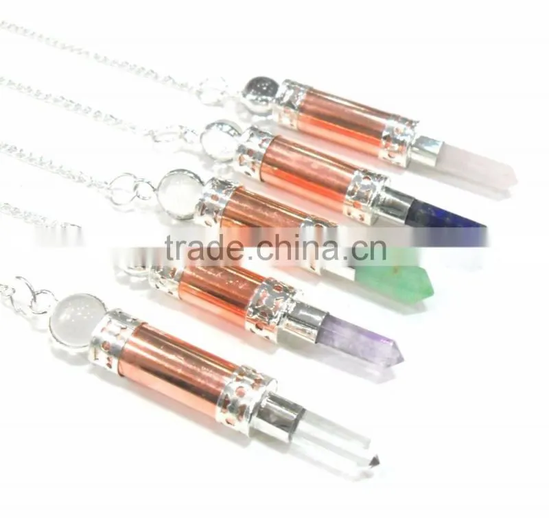 Mix Stone Merkaba Star Metal Cap Pendulum : Wholesale Merkaba Pendulum