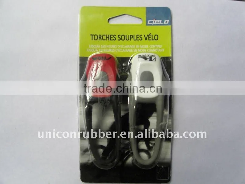 rubber led bike front light and rear light.