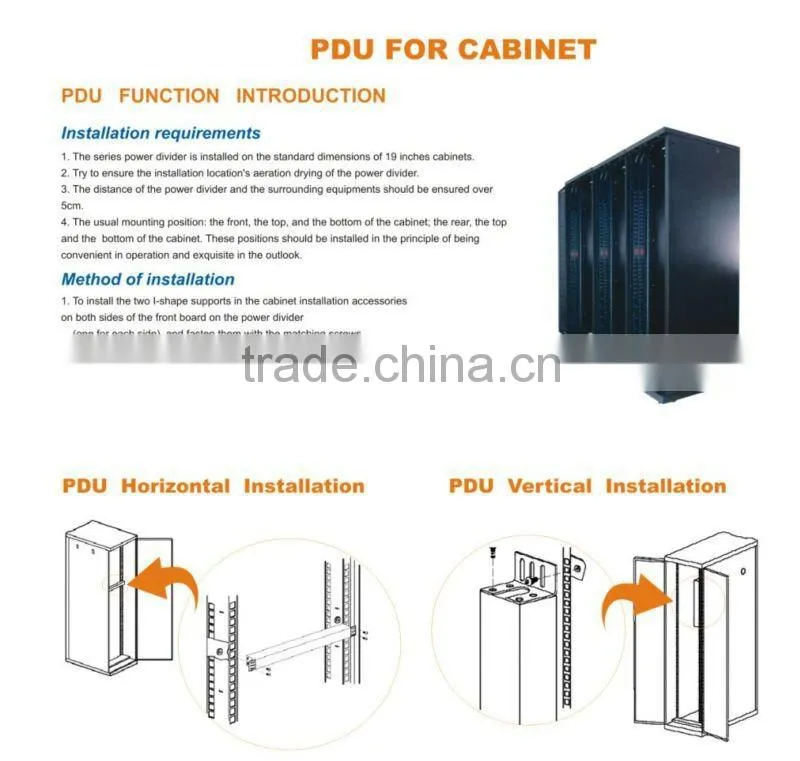 6ways 7 ways 8 ways 19inch PDU witch on/off switch