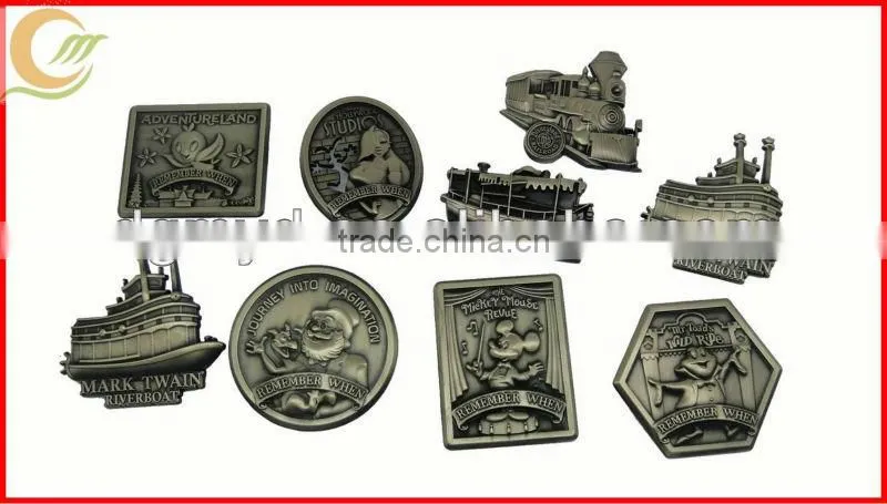 Zinc alloy antique bronze plating 3D custom australia badge with pin