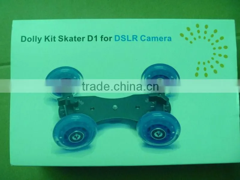 Camera Video DSLR Rig Movie Truck Skater Wheel TableTop Dolly Kit