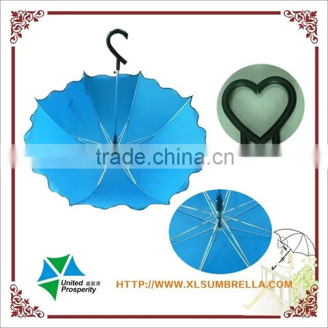 23"*8k solid fabric straight umbrella with love handle