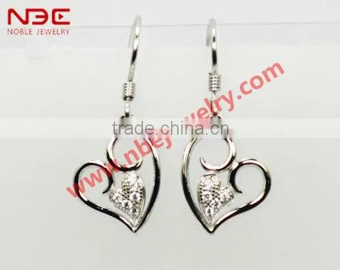 Factory offer fashion earring with AAA CZ, dolphin stud earring design
