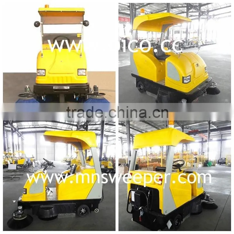 Germany technology imported battery use riding road sweeper with power supply 36V