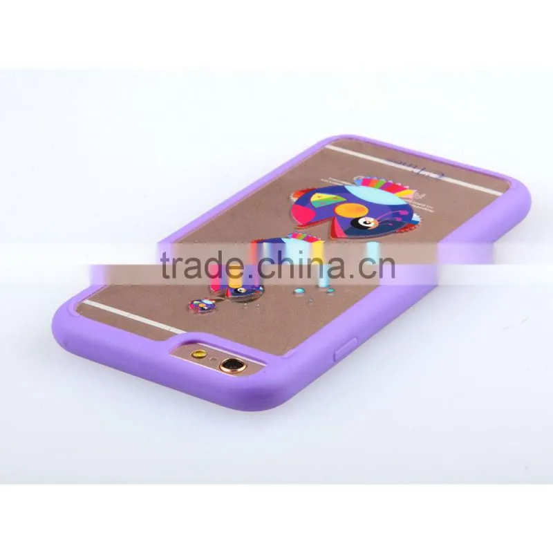 C&T Hybrid Transparent Clear Hard Peacock panel TPU Bumper Case Cover for Apple iPhone 6 6s