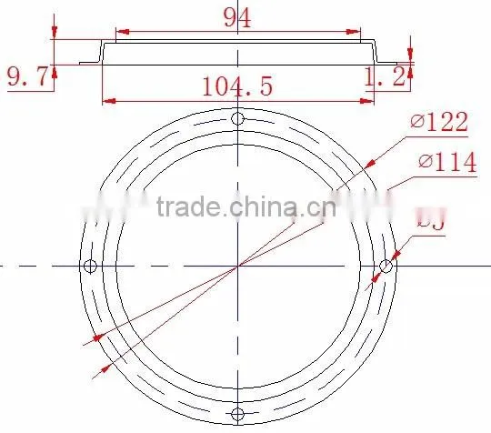 100mm high bay light optical lens , 150 degree beam angle glass lens