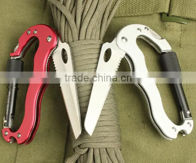 OEM outdoor stainless steel multi Carabiner hook for mountain climbing multi knife UDTEK01914