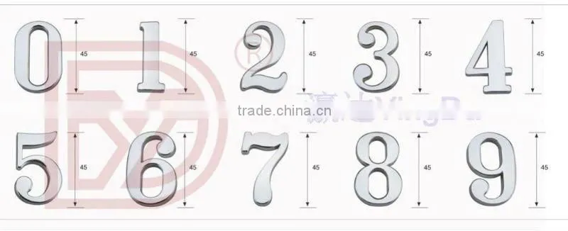 Alloy Four Numbers Doorplate with Chinese Knot Pattern