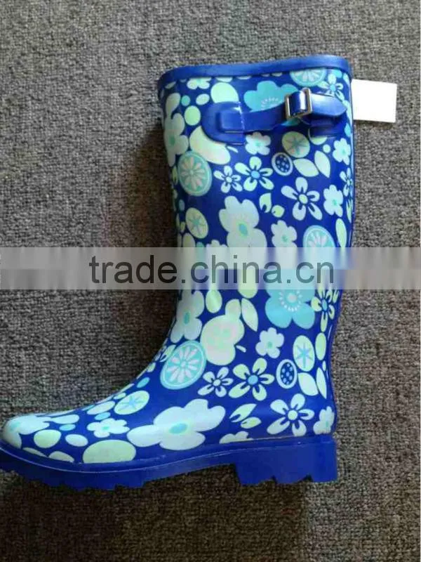 colorful printed ladies fashion style rain boots safety