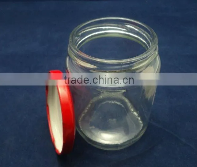 food jar with red metal lid