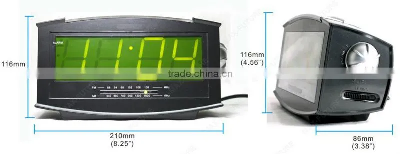 2.5 inch LED Jumbo-Size Display Screen Clock Radio with Alarm clock for home,kitchen,hotel
