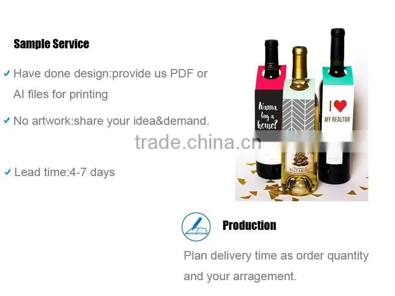 Wholesale Cheap Custom Paper Bottle Neck Hang Tag With High Quality