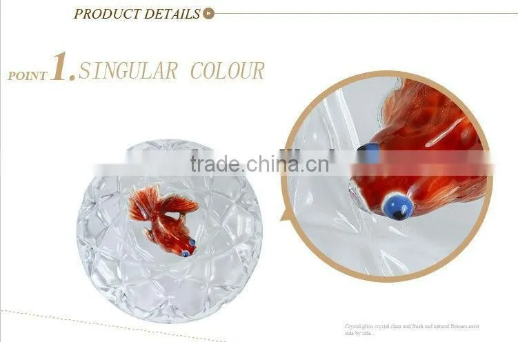 RORO gold fish enamel crystal glass candy holder