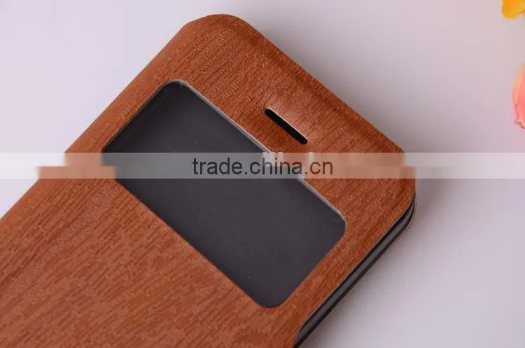 Double Sided Leather Case with Window for iphone 5 Case non Transparent