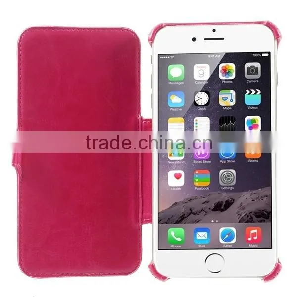 newest arrivals Genuine Real Leather Flip Wallet Case Cover For Apple iPhone 6