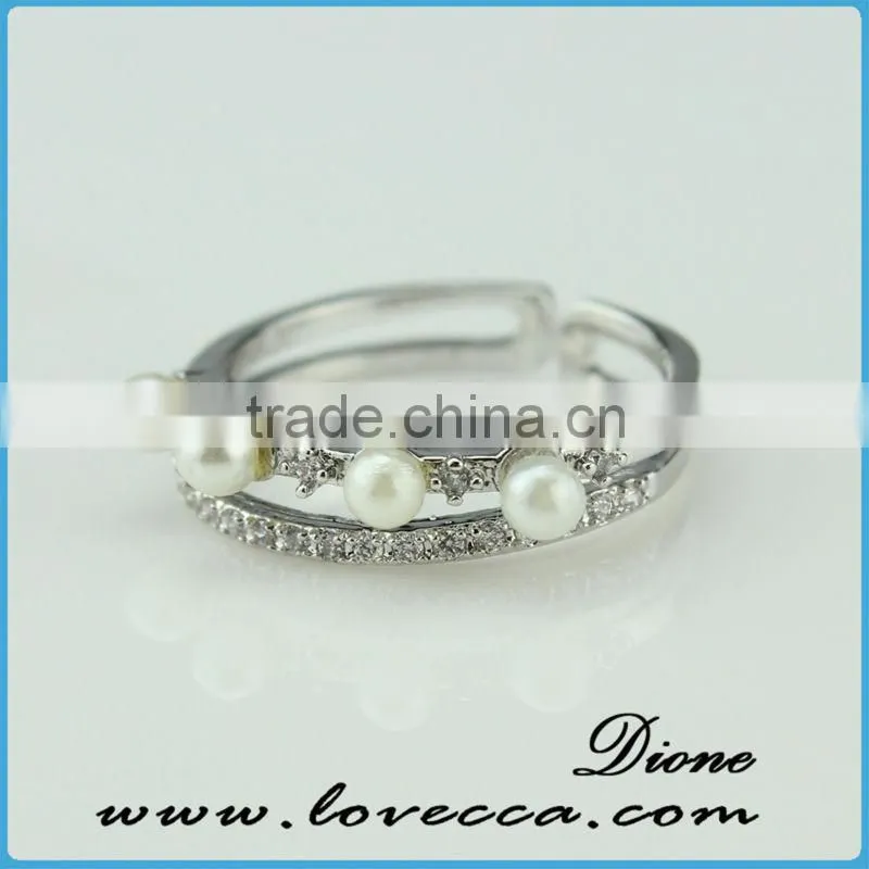 2015 new arrival coustom design lots of rhinestone brass white gold plated ring jewelry
