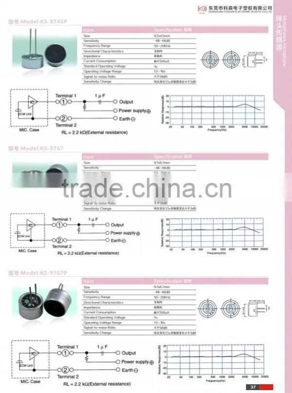 electret condenser microphone components