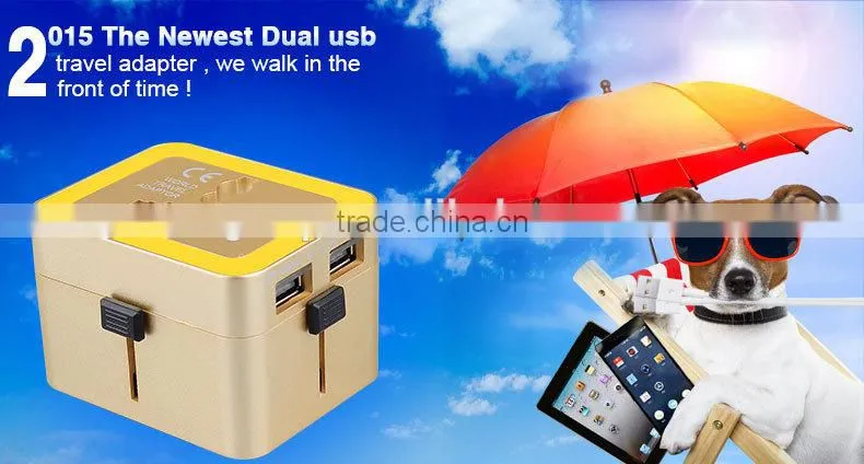Walmart gold supplier wonplug patent 2015 new arrival dual usb travel wall charger