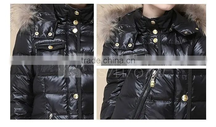 Lady's New Design Down Jacket Short Style With Real Fur Hood Dark New Arrival Down Jacket/Women Jacket/Duck Down Jacket