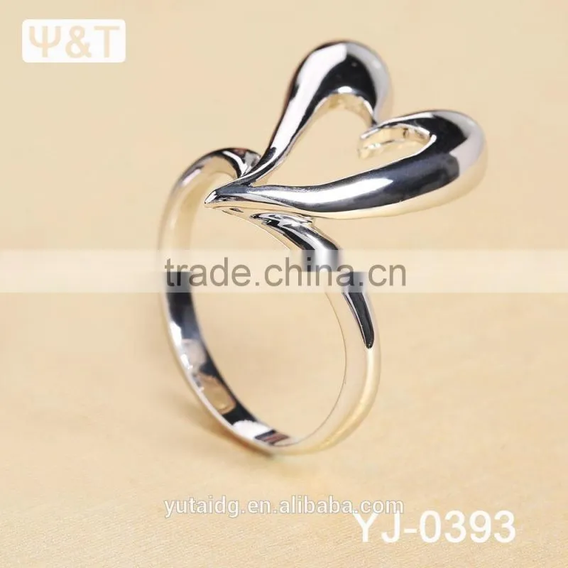 Jingli Jewelry Special Design Heart Shaped Silver Ring (YJ-393)