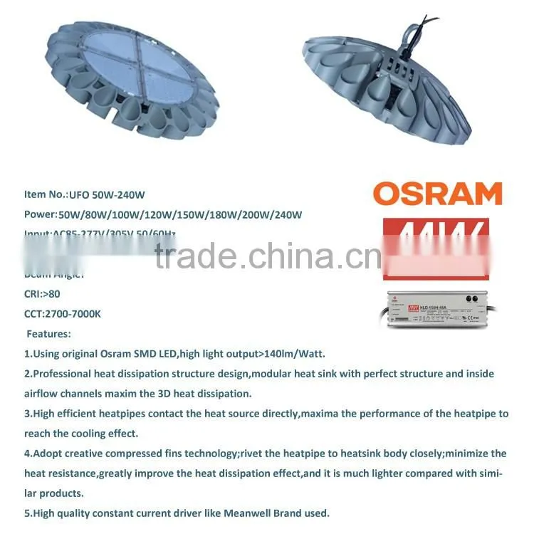 200W UFO LED light IP65 waterproof 240W retrofit led canopy light factory direct sale