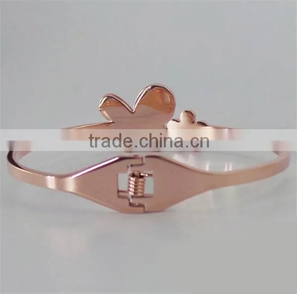 2016 summer elegant bracelet women stainless steel butterfly bangle with rose gold wedding jewelry