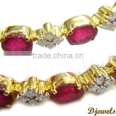 Ruby Gold Bangles, Designer Diamond Bangles, Ruby Jewelry