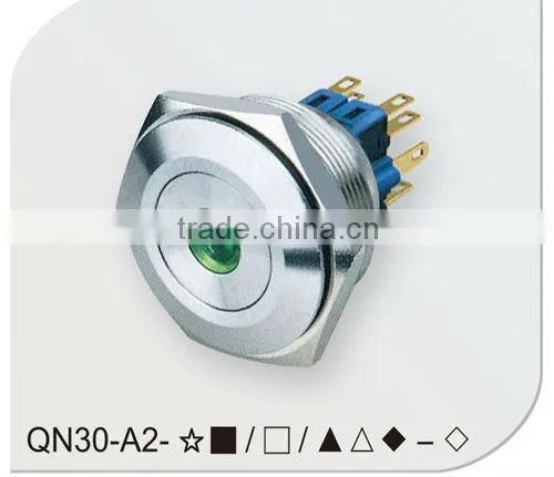 30mm push button switch with connector , switch socket with cable