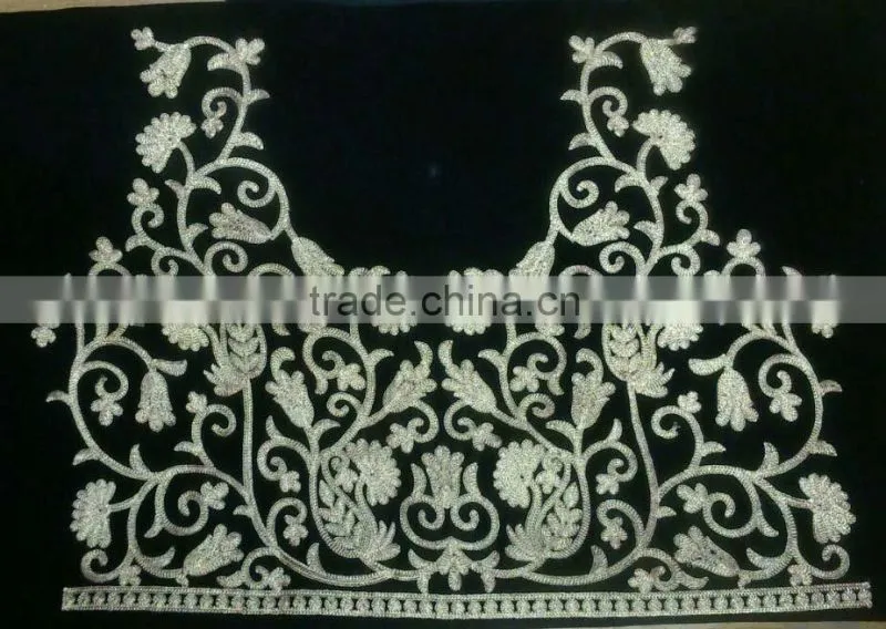 Embroidery Blouse Patches on velvet fabric