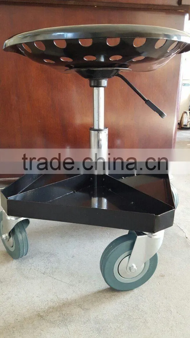 Rolling garage seat with gear tray TC4509